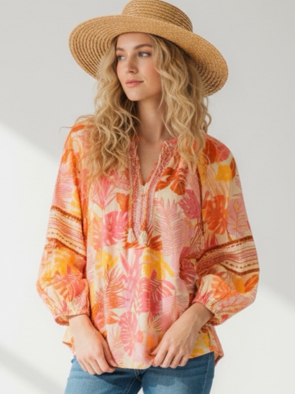 Haute Hippie Vibrant Leaf Print Blouse